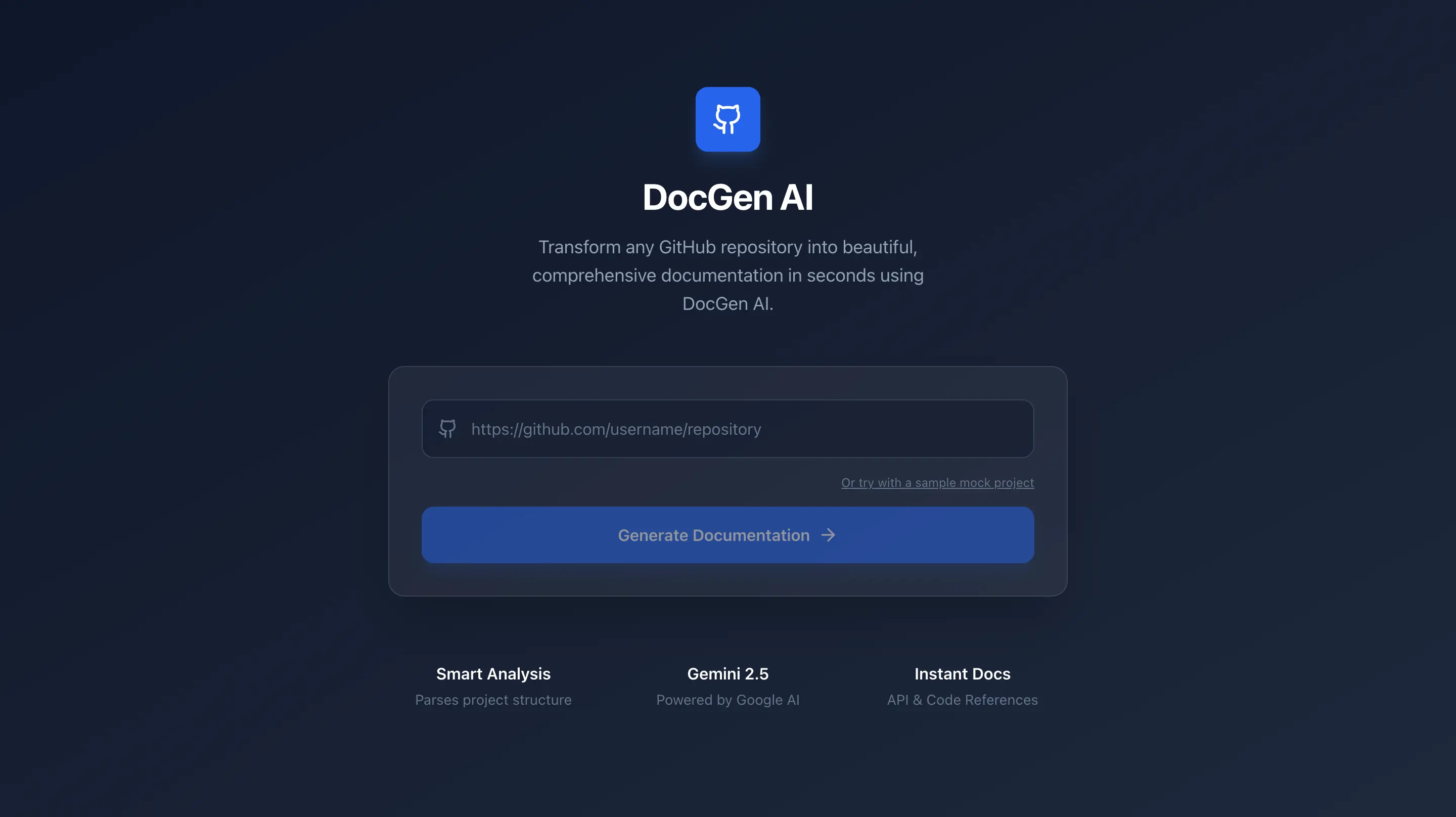 DocGen AI: Intelligent Code-to-Docs Generator